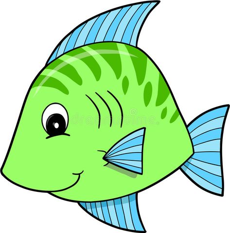 Cute Green Fish. Vector Illustration , #AFFILIATE, #Green, #Cute, #Fish, #Illustration, #Vector #ad Fish Clip Art, Embroidery Fish, Fish Printables, Under The Sea Crafts, Preschool Fine Motor Activities, Elephant Coloring Page, Fish Clipart, Green Fish, Cartoon Butterfly