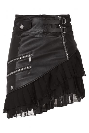 Jana Leather Skirt ~ Philipp Plein: Gothic Outfits, Goth Outfits, Philipp Plein, Japan Fashion, Dark Fashion, Pastel Goth, Mode Inspiration, Street Style Outfit, Skirt Pattern