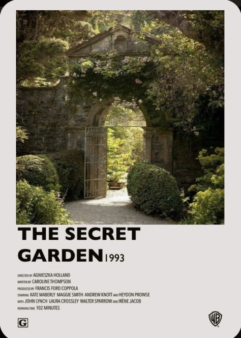 The Secret Garden Poster, The Secret Garden Aesthetic Movie, The Secret Garden Movie, Academia Movies, The Secret Garden 1993, Kate Maberly, Posters Minimalist, Polaroid Posters, Fall Festivities