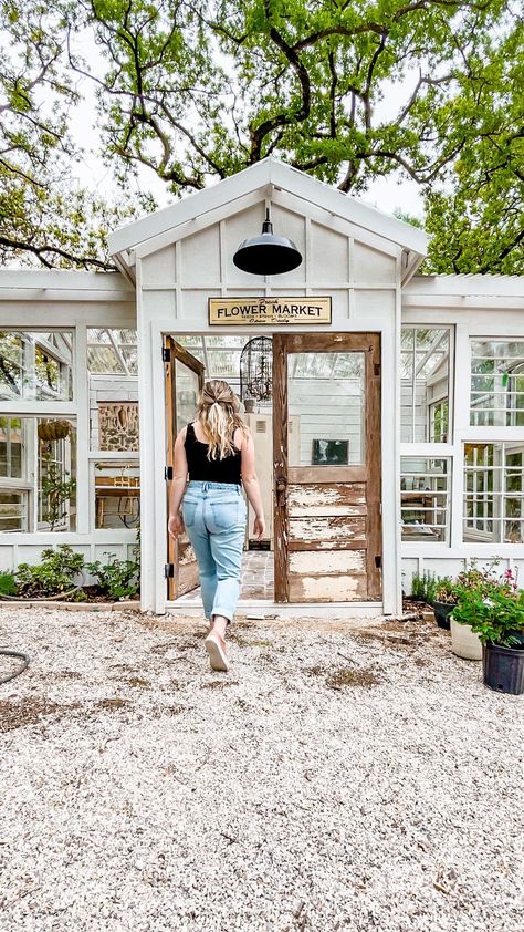 Open Potting Shed Ideas, Greenhouse With Bathtub, Sink In Greenhouse, The Roosting Place, Flower Shed Ideas, Greenhouse Sink Ideas, Greenhouse Business Ideas, Greenhouse Farmhouse, Greenhouse Sink