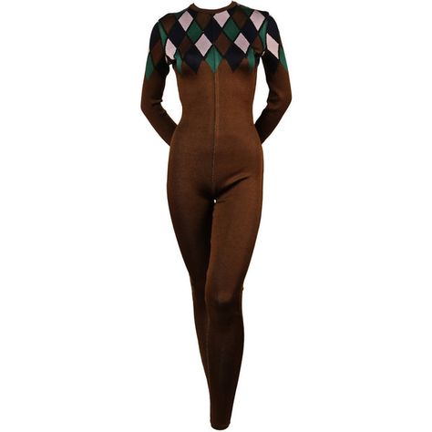 Pre-owned 1990's AZZEDINE ALAIA catsuit with harlequin diamonds ($1,295) ❤ liked on Polyvore featuring catsuits, pants and alaÃ¯a Azzedine Alaia, 1990s Fashion, Clothing Pants, Vintage Pants, Catsuit, Fashion Sense, Very Rare, Vintage Collection, Timeless Fashion