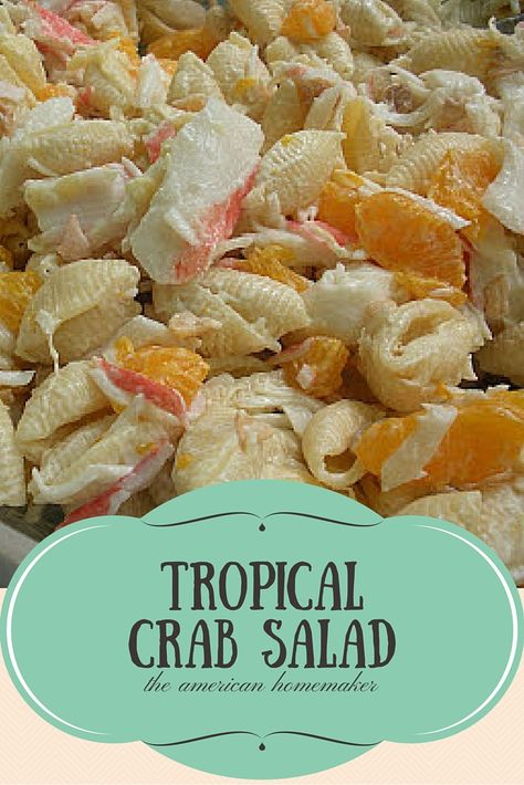 Fake Crab, Crab Pasta Salad, Crab Salad Recipe, Salad Pasta, Crab Salad, Summer Dishes, Main Dish Salads, Pasta Recipe, Our House