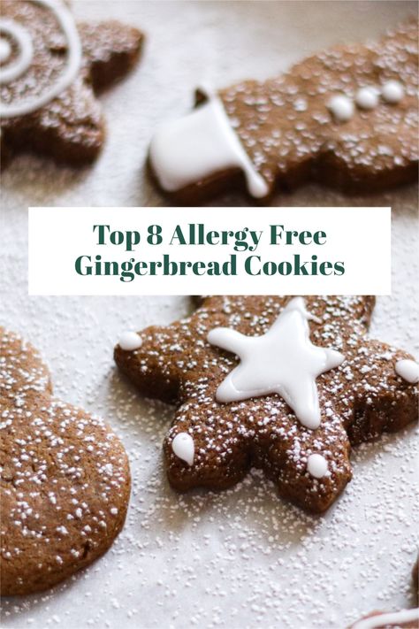 Gingerbread Dairy Free, Egg Free Gingerbread Cookies, Allergen Free Christmas Treats, Dairy And Egg Free Christmas Treats, Gluten Free Egg Free Christmas Cookies, Gluten Free Egg Free Cookies, Allergy Friendly Christmas Cookies, Dairy Free Gingerbread Cookies, Egg Free Christmas Cookies