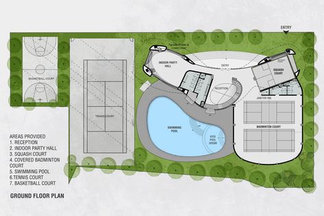 Club House Design Plan, Club House Design Clubhouses, Clubhouse Plan, Club House Design, Resort Clubhouse, Ocean Font, Clubhouse Design, Architecture Community, World Architecture