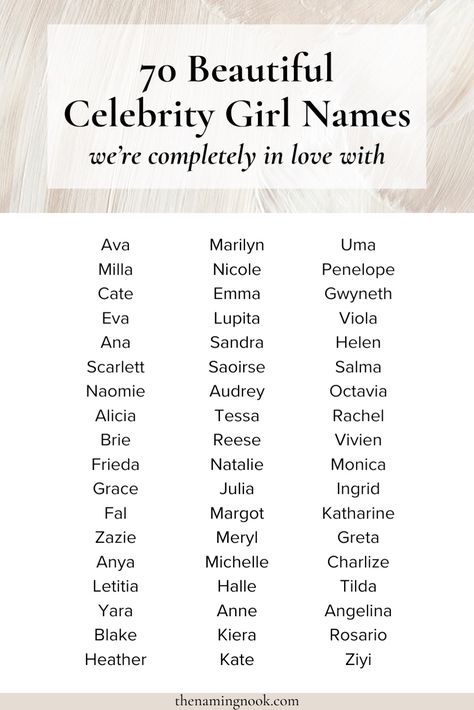 Looking for a pretty and unique baby girl name? We’re sharing 70 beautiful Hollywood-inspired names for girls. Our list shares beautiful and unique celebrity girl names inspired by Hollywood actresses! Click through for the full list. Girl name aesthetic, celebrity baby names, unusual girl names Celebrity Girl Names, Traditional Baby Girl Names, Unusual Girl Names, James Bond Casino, Name Aesthetic, Exotic Baby Names, Traditional Baby Names, Cc Sims4, Celebrity Baby