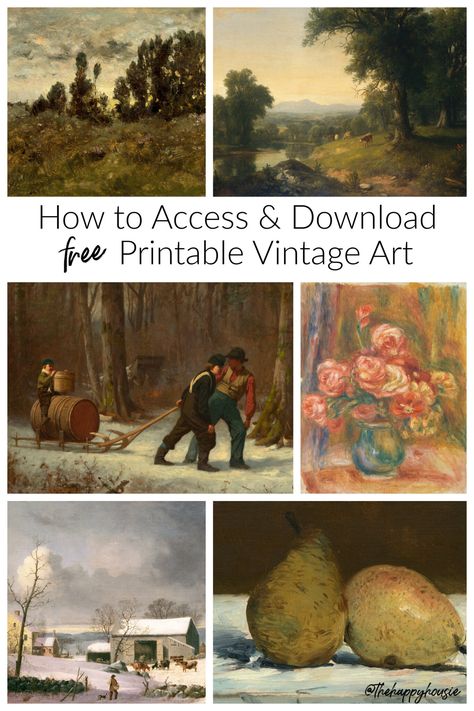 Vintage Art Public Domain, Landscape Free Printables, Public Domain Paintings, Best Public Domain Art, Open Domain Art, Vintage Pictures Printable Free Images, Free Vintage Photo Printables, Free Oil Painting Printables, Free Printable Watercolor Wall Art