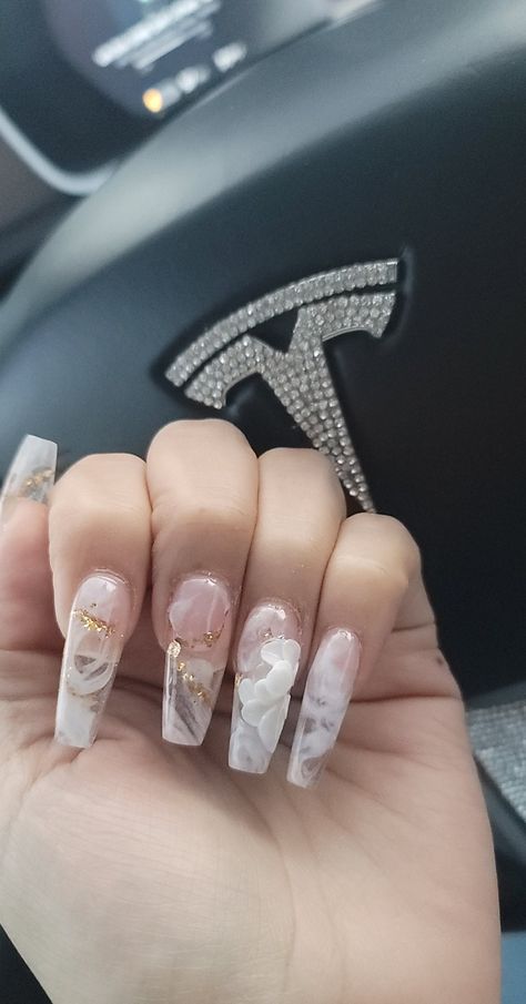 Marble With Gold, Clear Nail, Clear Nails, Marble Nails, 3d Nails, 3d Design, Nail Inspo, Marble, Nails