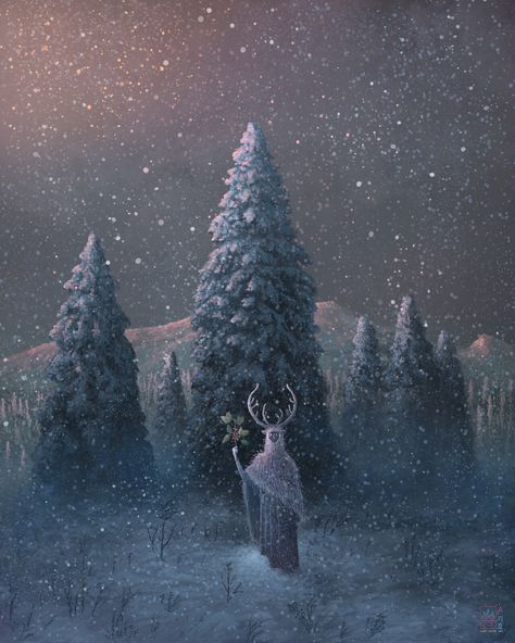 Andy Kehoe, Baba Jaga, Fairytale Art, Winter Solstice, Happy Colors, Yule, Colorful Pictures, Limited Edition Prints, Christmas Art