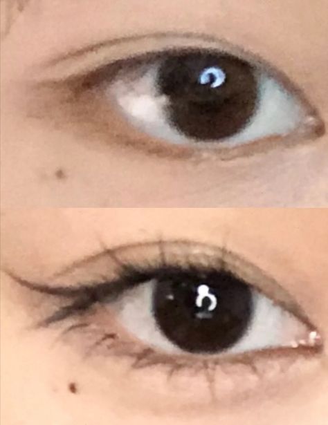 Makeup Ideas For Small Eyelids, Uzzlang Eyes, Upturned Feline Eyes, K Beauty Eye Makeup, Makeup Inspo Douyin, Tapered Eyelid, Ulzangg Makeup, Douyin Makeup Eye, Small Eyelids