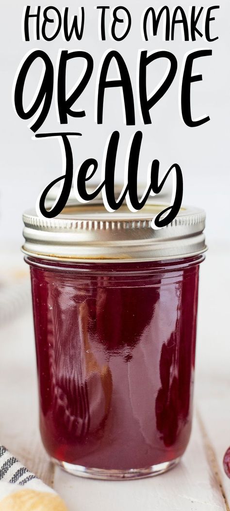 Easy Grape Jam Recipe, Freezer Jelly Recipes, Grape Freezer Jelly, Freezer Grape Jelly Recipe, Freezer Grape Jam, Grape Freezer Jam Recipe, Grape Jelly Recipe Homemade, Grape Jelly Canning Recipe, Easy Grape Jelly Recipe