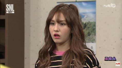 Somi's dumbfounded face.  #I.O.I #JeonSomi #SNLKorea Jeon Somi Funny Face, Dumbfounded Face, 666 Number, Choi Yoojung, Kim Doyeon, Kim Sejeong, Jeon Somi, Meme Stickers, Funny Face