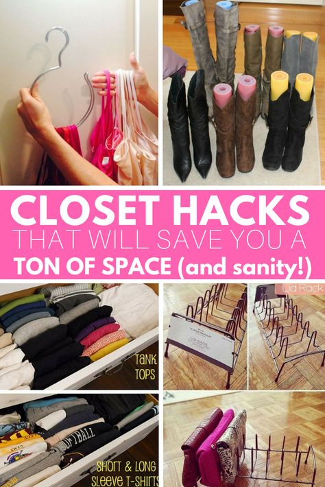 How To Store Tank Tops How To Organize, Bodysuit Organization, Tank Top Organization Diy, Hoodie Organization Ideas, Tshirt Organization Ideas, Reading Closet, Tank Top Organization, Tank Top Storage, Small Closet Hacks