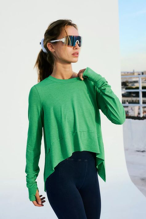 Tempo Long-Sleeve Tee | Free People Athletic Crop Top, Solid Hoodie, Long Sleeve Layer, Free People Activewear, Workout Clothing, Crewneck Style, Outdoor Fitness, Layered Tops, Gym Yoga