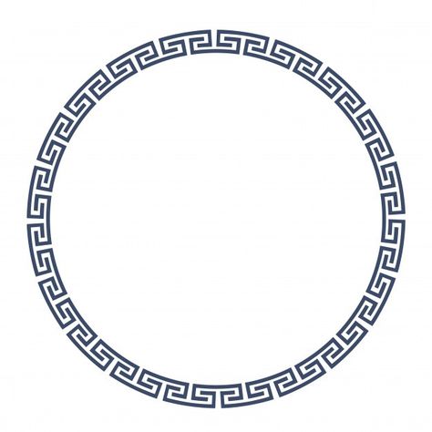 Greeke round frame for design | Premium Vector #Freepik #vector #background #banner #pattern #frame Basic Art Techniques, Round Border, Greek Pattern, Frame Logo, Circle Frames, Greek Art, Graphic Editing, Paper Crafts Diy Tutorials, Round Design