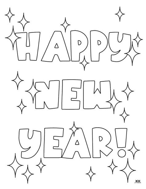 Help keep the kids entertained on New Year's Eve or New Year's Day with these New Year coloring pages. All pages can be printed from home. 100% FREE! Happy New Year Crafts For Kids, New Year Doodle, Turkey Coloring, Bunting Template, New Year Countdown, New Years Hat, Ice Cream Coloring Pages, New Year Coloring Pages, Mindfulness Colouring