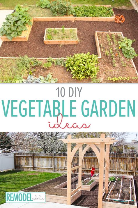 Country Veggie Garden Ideas, Small Backyard Veggie Garden Ideas, Ideas For Vegetable Garden, Vegtibal Garden Ideas, Large Vegetable Garden Ideas, Backyard Vegetable Garden Layout, Vegetable Patch Design, L Shaped Garden Ideas Layout, Small Raised Garden Beds Layout