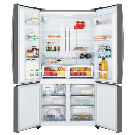 WQE6060BB Fridge With Water Dispenser, Pintu Ganda, Fridge Models, Filtered Water Dispenser, French Door Fridge, Double Door Fridge, Steel French Doors, Water Plumbing, Coast House