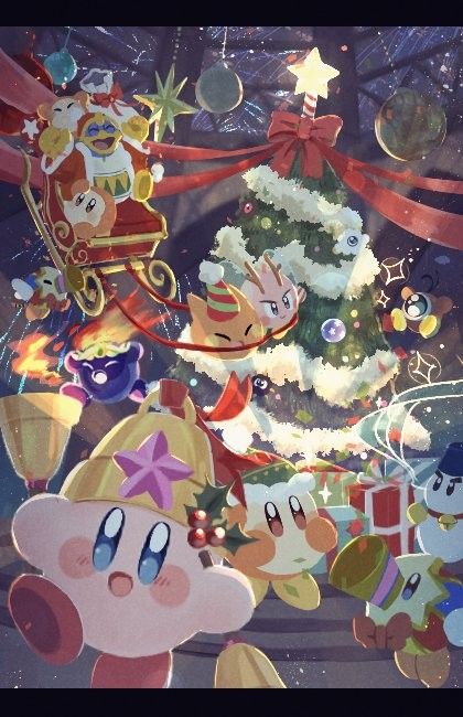 Cute Drawing Aesthetic, Kirby Winter, Christmas Kirby, Wholesome Texts, Kirby Christmas, Kirby Icon, Monster Transformation, Kirby Pics, Kirby Pictures