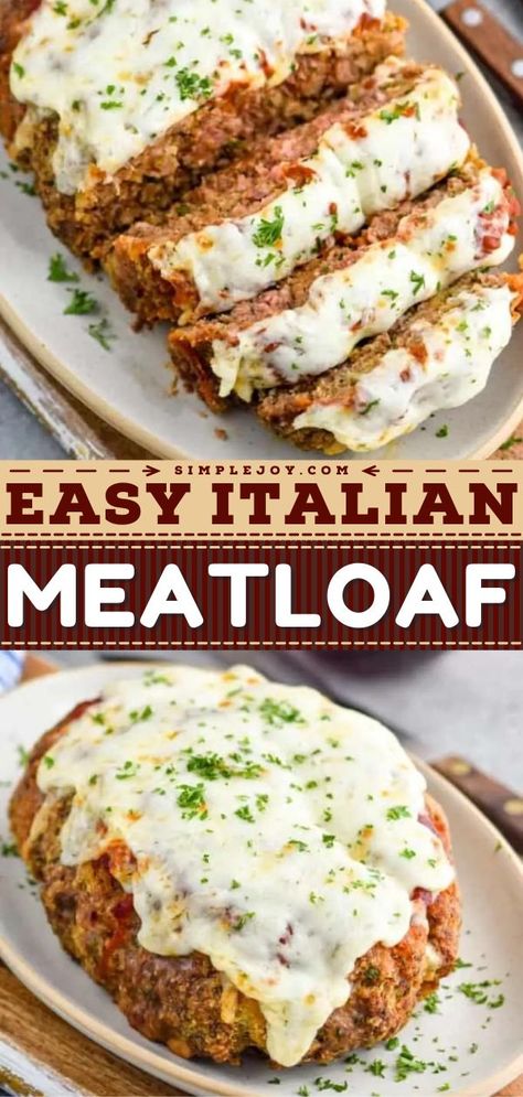 Italian Meatloaf, simple dinner recipes, main dishes Meatloaf Without Tomato Sauce, Lazy Dish Meatloaf, No Ketchup Meatloaf Recipes, Italian Meatloaf Recipes Easy, Alfredo Meatloaf, Cheesy Meatloaf Recipes, Meatloaf Recipes No Ketchup, No Ketchup Meatloaf, Meatloaf Without Ketchup