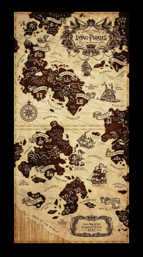 Sea Map, Explorer Map, Game Map, Fantasy Map Making, Dnd World Map, Pirate Games, Fantasy World Map, Board Game Design, Nautical Map