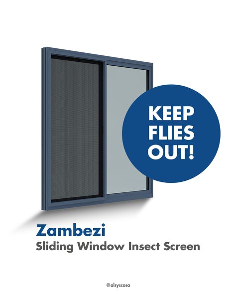 Our NEW Zambezi Sliding Window Insect Screen, is a must-have for summer. Keep the flies, monkeys and pets outside without compromising on ventilation and light.⁠ #alsysco #aluminium #insectscreen #flyscreen #summer Window Fly Screens, Insect Screen Window, Insect Screening, Sliding Window, Natural Ventilation, Window Screens, Sliding Windows, Modular Design, Monkeys