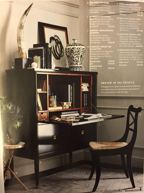 . Modern Secretary Desk, Office Guest Room, Secretary Desk, Secretary Desks, Williams Sonoma Home, Design Del Prodotto, Williams Sonoma, Home Office Design, Home Office Furniture