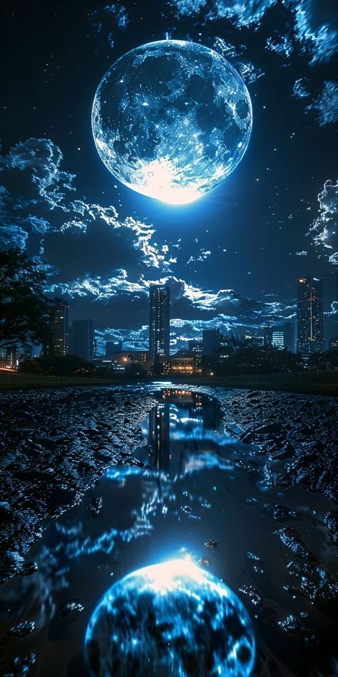 Ethereal Sky, Portal To Another World, Human Creation, Blue Moon Photography, Night Sky Painting, Love Animation Wallpaper, Pretty Landscapes, Mobile Development, Art Gallery Wallpaper