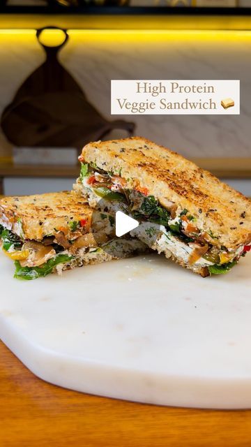 High Protein Veg Snacks, Hung Curd Sandwich, Hung Curd Dip, Hung Curd Recipes, High Protein Sandwiches, Vegetarian Breakfast Sandwich, High Protein Dip, Mushroom Sandwich Recipes, Protein Dip