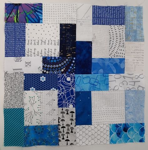 Even More Blue And White. - Sunburnt Quilts Blue And White Quilt Patterns Free, Potato Chip Quilt Pattern Free, Potato Chip Quilt, Half Square Triangle Quilts Pattern, Quilt Scraps, Triangle Quilt Pattern, Triangle Quilts, Cross Stitch Cushion, Beginner Quilt