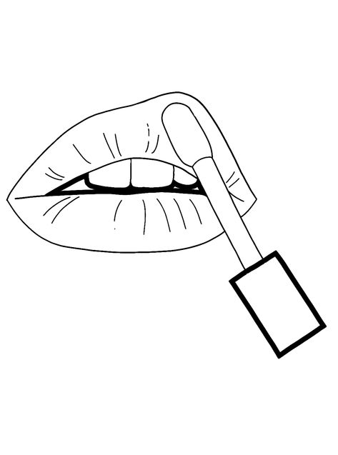 Lips - Lol Coloring Pages Lipgloss Drawing, Lip Gloss Drawing, Lips Coloring Pages, Makeup Coloring Pages, Printing Pictures, Painting Sheets, Lol Coloring Pages, Lol Coloring, No Time For Me