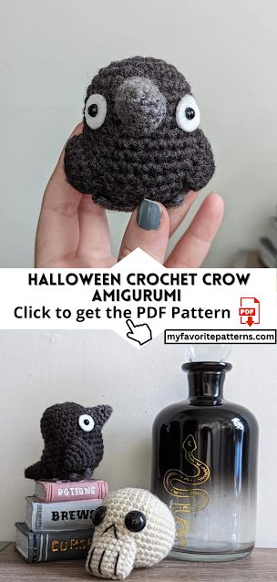 Click the link here to get a PDF pattern Halloween Crochet Crow Amigurumi PDF Pattern Halloween is a time when creativity and imagination run wild, and what better way to celebrate this spooky season than by crafting your very own Halloween-themed decorations? If you’re a crochet enthusiast, you’re in for a treat. In this article, […] Crow Amigurumi, Halloween Themes Decorations, Christmas Crochet Pattern, Japanese Crochet, Whimsical Halloween, Clear Images, Crochet Cardigan Pattern, Halloween Crochet, Pdf Patterns