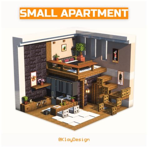 SMALL APARTMENT Yesterday I tried to build a small apartment in minecraft, through a reference. This is the result!! Let me know if you like it!! 🥹 I’ll soon publish a new type of reel too, showing how I built this design! So make sure to follow so you don’t miss it! ✨ ——————————————— ⁃ 🪴 Follow @klaydesign_mc for more minecraft inspirations! ⁃ 🙌 Complementary Shaders ⁃ 🍳 Repost with credits only! ——————————————— #minecraft #minecraftbuild #minecraftdesign #minecraftideas #minecraftinterior ... Minecraft Apartment Interior, Minecraft Office Ideas, Minecraft Apartment Building, Minecraft Townhouse, Minecraft Apartment, Kitchen Minecraft, Minecraft Decoration Ideas, Minecraft Living Room, Minecraft Furniture Ideas