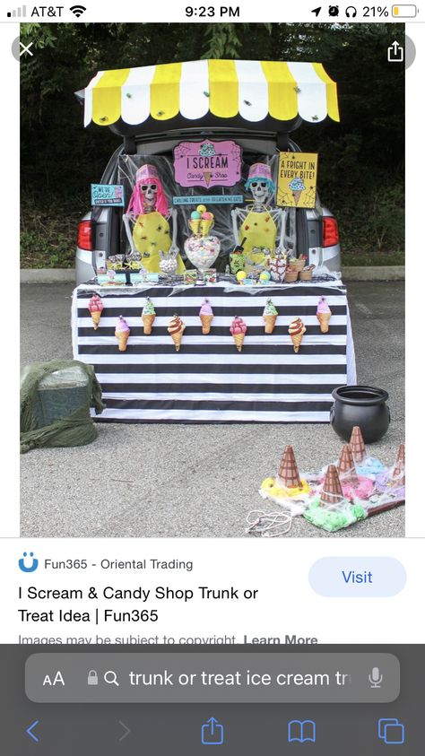 Ice Cream Truck Trunk Or Treat, Candy Shop Trunk Or Treat, Ice Cream Truck Or Treat, Bakery Trunk Or Treat Ideas, Trunk Or Treat Ice Cream Truck, Ice Cream Trunk Or Treat Ideas, Ice Cream Shop Trunk Or Treat, Trunk Or Treat Ideas, Ice Cream Stand