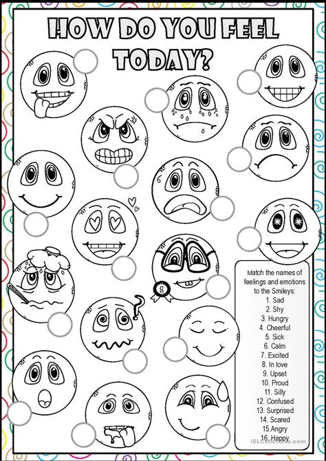 Feelings and Emotions MATCHING - English ESL Worksheets Emotions Worksheet, Emotions Wheel, Emotions Activities, Kids Feelings, Different Feelings, English Activities, Vocabulary Worksheets, Free Printable Worksheets, Esl Worksheets