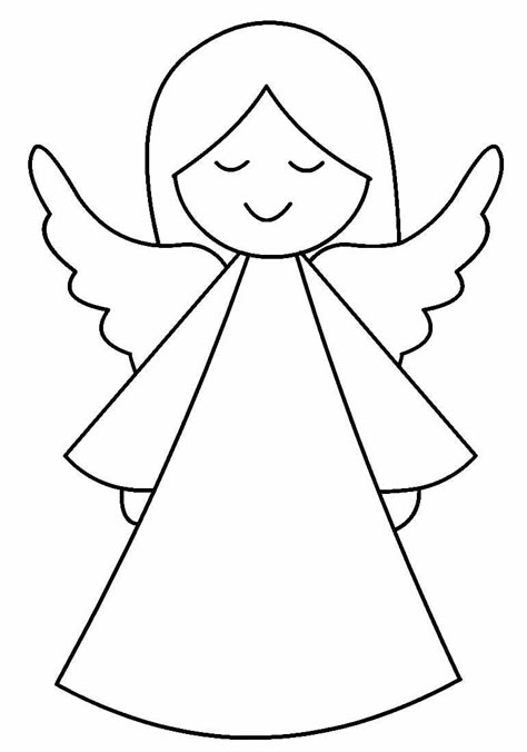 How To Draw An Angel, Easy Angel Drawings, Angel Drawing Simple, Angel Line Drawing, Heavenly Angels Art, Angel Drawing Easy, Angel Template, Holiday Drawings, Angel Outline