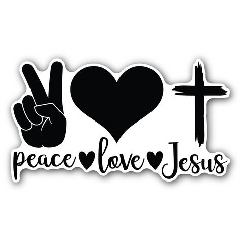 Peace Love Jesus These vinyl decals are designed to make you stand out in a unique way. With two pieces included in the package, they're the perfect size for customizing your car, laptop, water bottle, or any other item you want to decorate. Easy to apply and remove, these decals offer long-lasting durability and resist fading, ensuring your design remains vibrant and striking for seasons to come. The smooth adhesive won't damage surfaces, so you can effortlessly update your look whenever you wi Jesus Peace, Christian Quotes Wallpaper, Christian Board, Bible Humor, Jesus Photo, Christian Artwork, Christian Quotes God, Love You Images, Jesus Christ Images