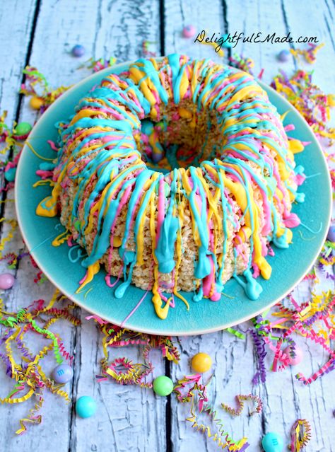 Easter Breads Sweet, Easter Candy Recipes, Funfetti Cake Mix Cookies, Rice Krispie Cakes, Easter Rice Krispie Treats, Krispie Treats Recipe, Spring Treats, Cereal Treats, Spring Cake