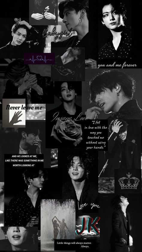 Jungkook Black Aesthetic Wallpaper, Jungkook Black Wallpaper, Wallpaper Decor Ideas, Wallpaper Design Ideas, Sam And Colby Fanfiction, Bts Aesthetic Wallpaper For Phone, Jungkook Songs, Bts Wallpaper Lyrics, Bts Concept Photo