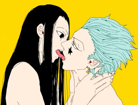 Hisoka X Illumi Kiss, Hisoillu Kiss, Illumi X Hisoka, Hisoka Hunter X Hunter, Illumi Zoldyck, Hunter X Hunter, Kiss, Chips, Ships