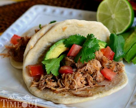 Muy Bueno Slow Cooker Carnitas | MomOnTimeout.com Slow Cooker Venison, Slow Cooker Carnitas, Pork Carnitas Recipe, Pork Carnitas Slow Cooker, Boneless Pork Shoulder, Carnitas Recipe, Rice Beans, Pork Carnitas, Slow Cooker Pork