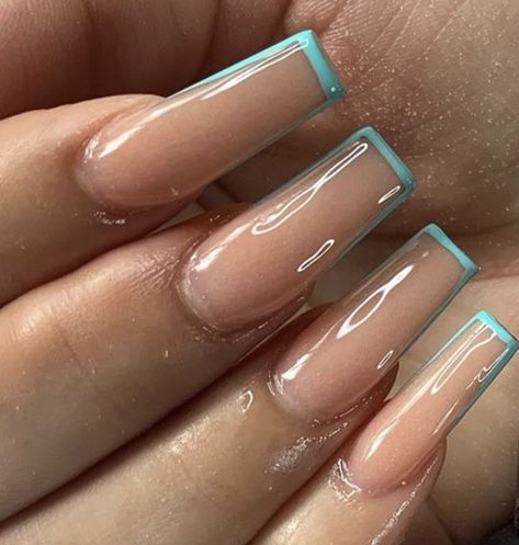 Jocyssnails Tiffany Blue Nails Design, Blue Nails Design, Tiffany Blue Nails, Tiffany Nails, Luxe Nails, Ombre Acrylic, Ombre Acrylic Nails, Blue Nail Designs, Ballerina Nails