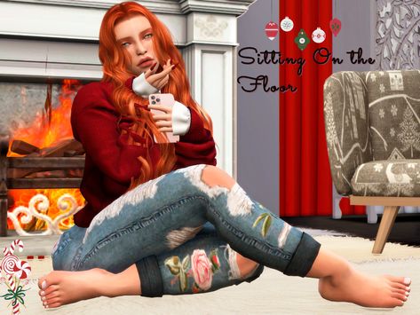 The Sims Resource - Sitting on The Floor Posepack Sims 4 Floor, Floor Poses, Sitting On Floor, 4 Poses, Toddler Pants, Family Day, The Sims Resource, Sims 4 Mods, Sims Resource