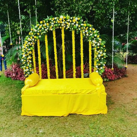 Haldi Ceremony, Wedding Stage, Porch Swing, Outdoor Furniture, Outdoor Decor, Instagram, Home Decor, Home Décor