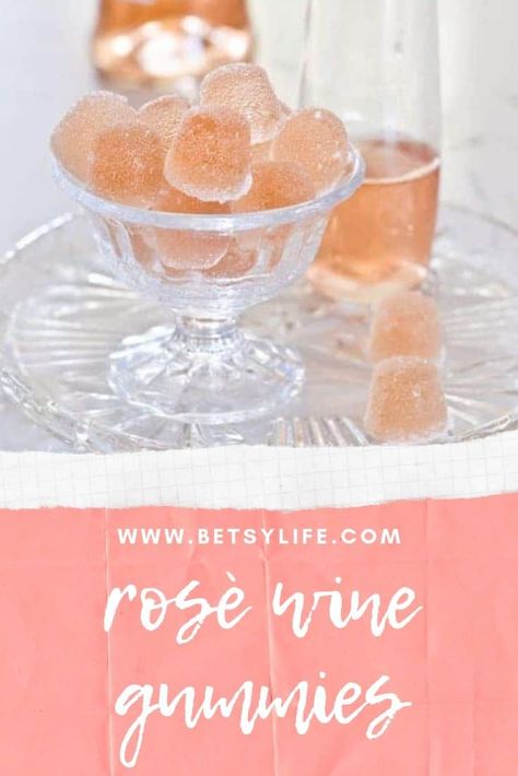 Rosé wine gummies keep the summer vibes going all year long! These simple gummies make great edible gifts for the holidays or any time of the year. #winegummies #ediblegifts #wine #homemadecandy Wine Gummies, Alcohol Treats, Gum Recipe, Wine Gums, Gummies Recipe, Diy Easy Recipes, Rosé Wine, Wine Bottle Carrier, Homemade Wine