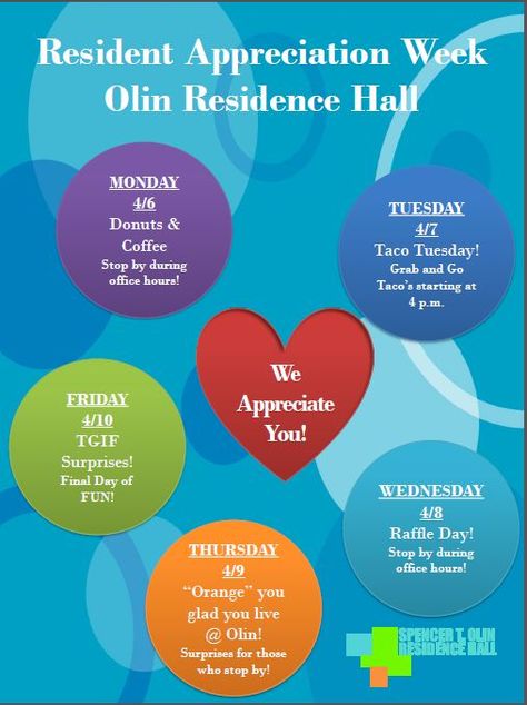 Resident Appreciation Week Ideas, Resident Events Property Management, Resident Appreciation Week, Resident Events Ideas Apartments, Work Event Ideas, Resident Appreciation, Property Management Marketing, Resident Services, Resident Retention