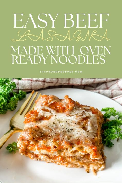 Lasagna Recipe With Oven Ready Noodles, Lasagna Oven Ready Noodles, No Cook Noodle Lasagna, Ww Casseroles, Recipes With Lasagna Noodles, 310 Recipes, Baked Lasagna Recipe, Rice Ideas, Beef Lasagna Recipe