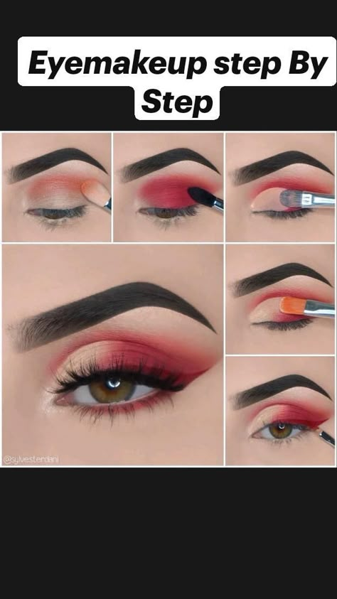 Smokey Eye Makeup Steps, Christmas Eye Makeup, Red Eye Makeup, Hazel Eye Makeup, Christmas Makeup Look, Beginners Eye Makeup, Smokey Eye Tutorial, Smokey Eye Makeup Tutorial, Makeup Tutorial Eyeshadow