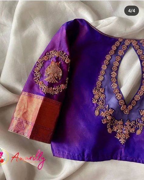 Mysuru Silk Saree Blouse Designs, Blouse Designs Thread Work, Latest Maggam Work Blouses 2024, Green Blouse Designs, Maggam Blouses, Netted Blouse Designs, Mirror Work Blouse Design, Aari Design, Boat Neck Blouse Design