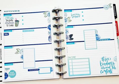 Erin Condren Horizontal Layout, Horizontal Happy Planner, Happy Planner Weekly Layout Ideas, Horizontal Planner Layout Ideas, Happy Planner Horizontal Layout Ideas, Planner Horizontal Layout, Planner Monthly Layout, Wall Calender, Horizontal Planner