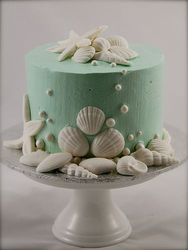 Sea Shell Cake | Red Velvet cake with white chocolate ganach… | Flickr Sea Shell Birthday Ideas, Shell Birthday Cake, Beach Cake Ideas, Sea Theme Cake, Seashell Chocolates, Shell Cake, Seashell Cake, Ocean Cake, Chocolate Decor